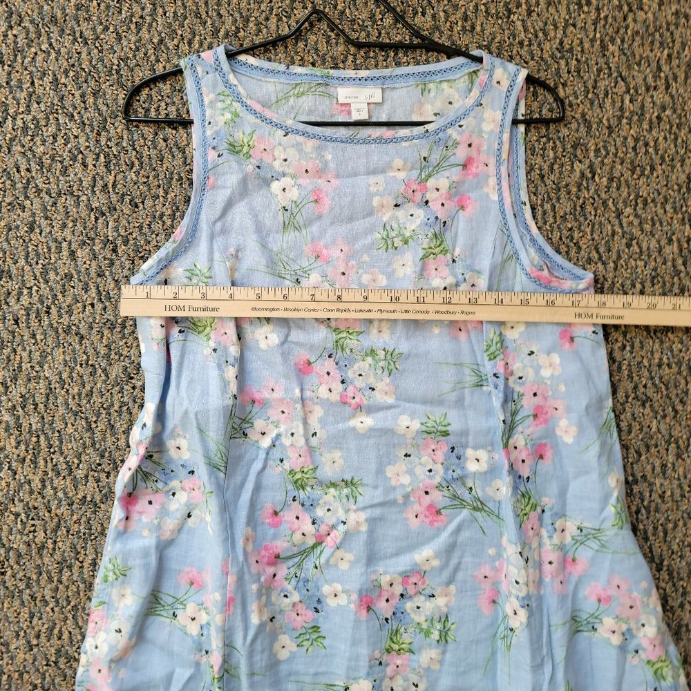 Gorgeous J. Jill Baby Blue Pink Floral Linen Dress Size Small - Picture 10 of 16